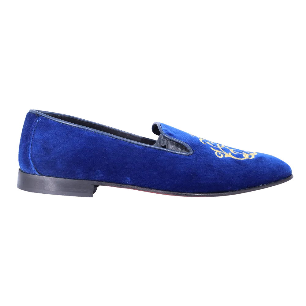 Aliverti Velvet Slip-On - Blu (Genuine Leather Upper & Sole)