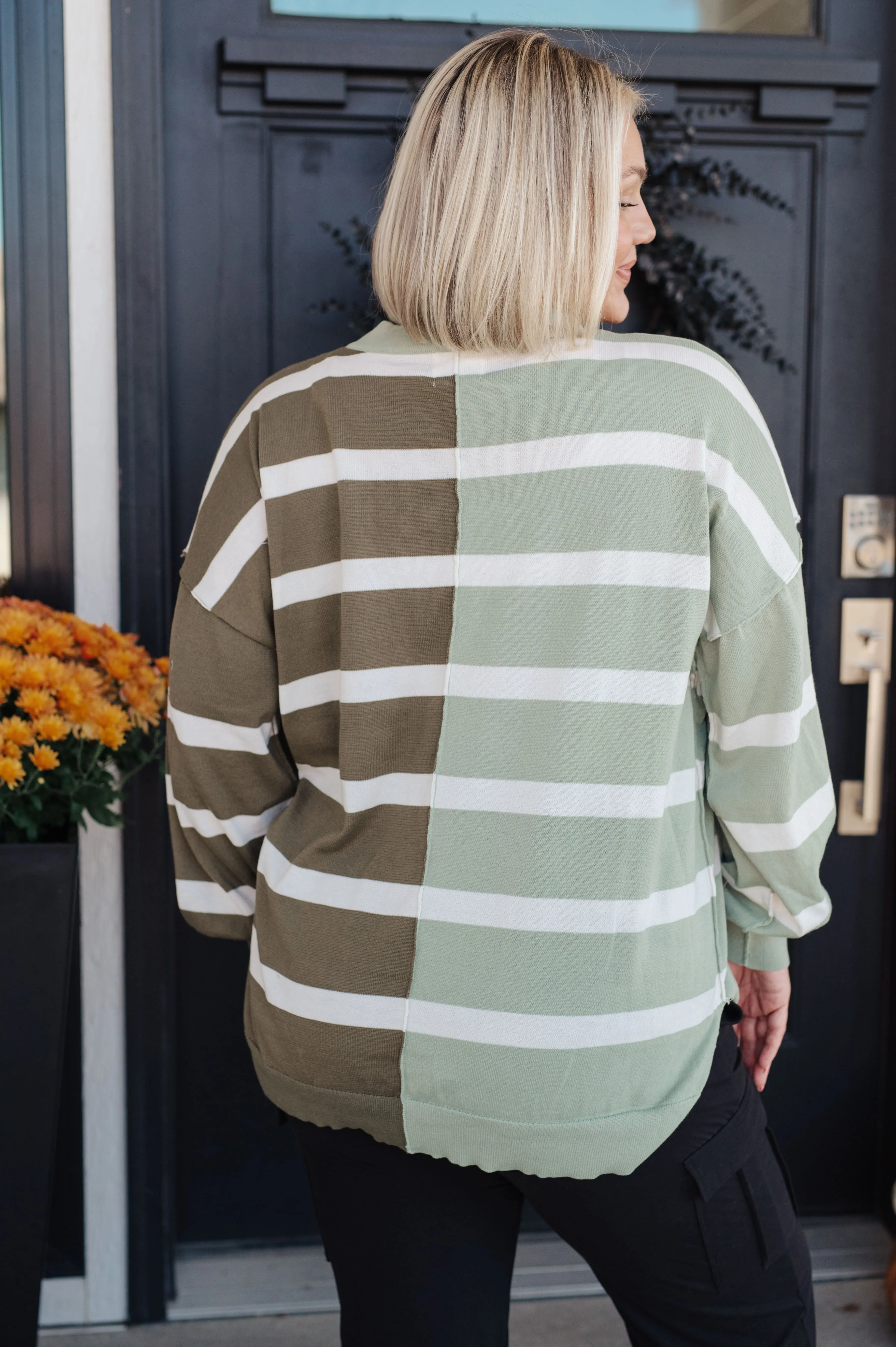 Andree by Unit Can't Decide Color Block Striped Sweater