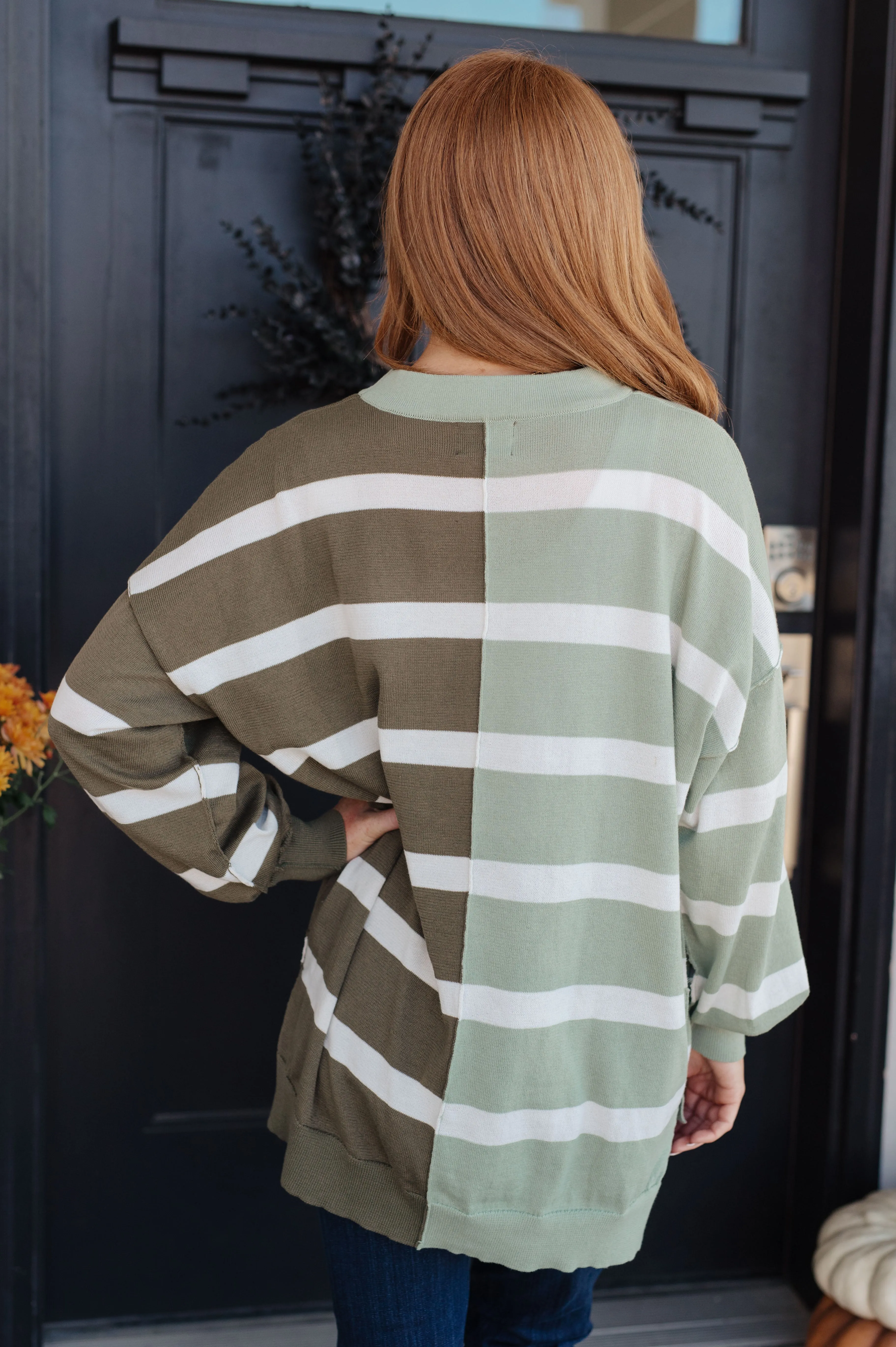 Andree by Unit Can't Decide Color Block Striped Sweater