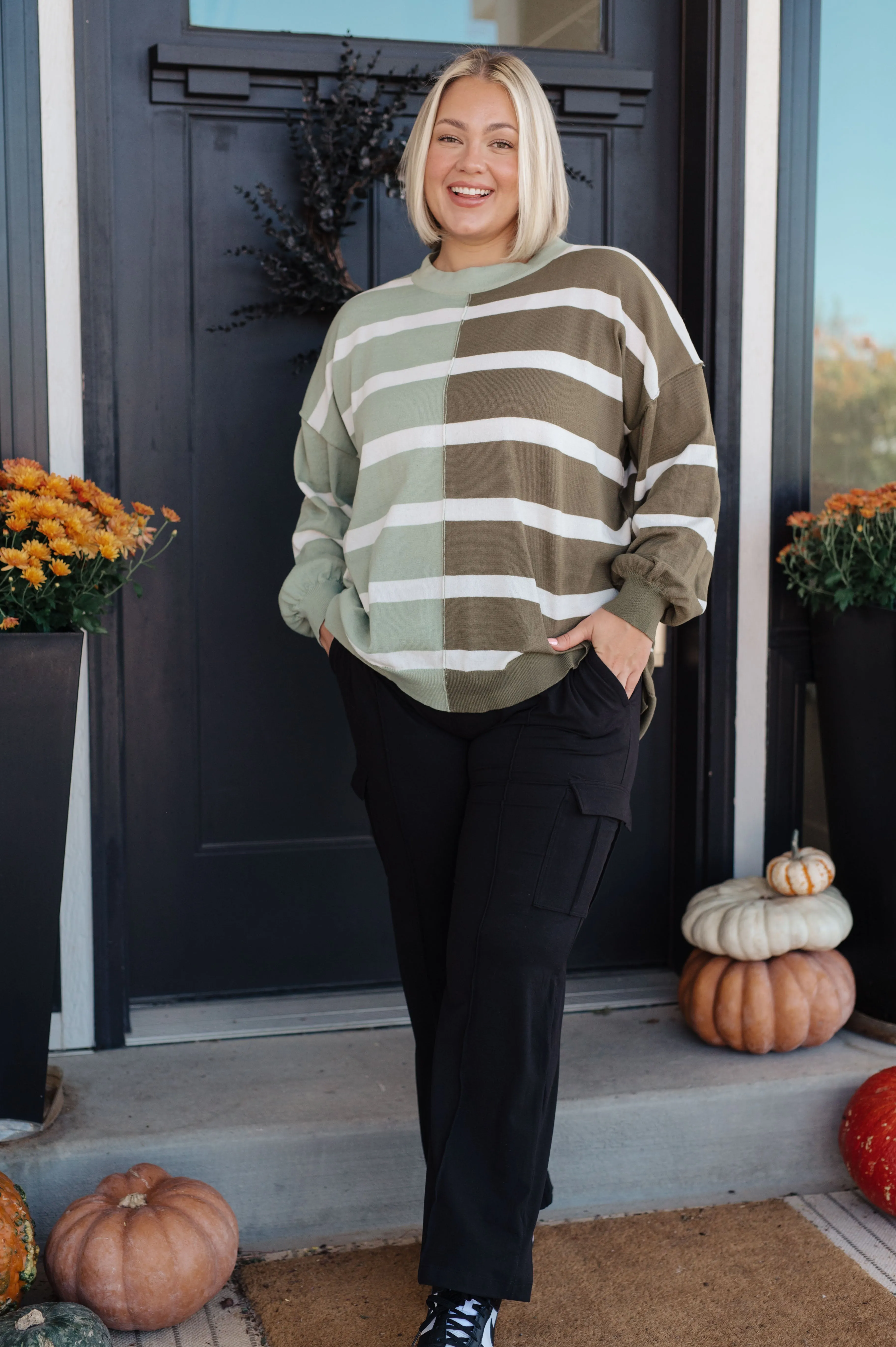 Andree by Unit Can't Decide Color Block Striped Sweater