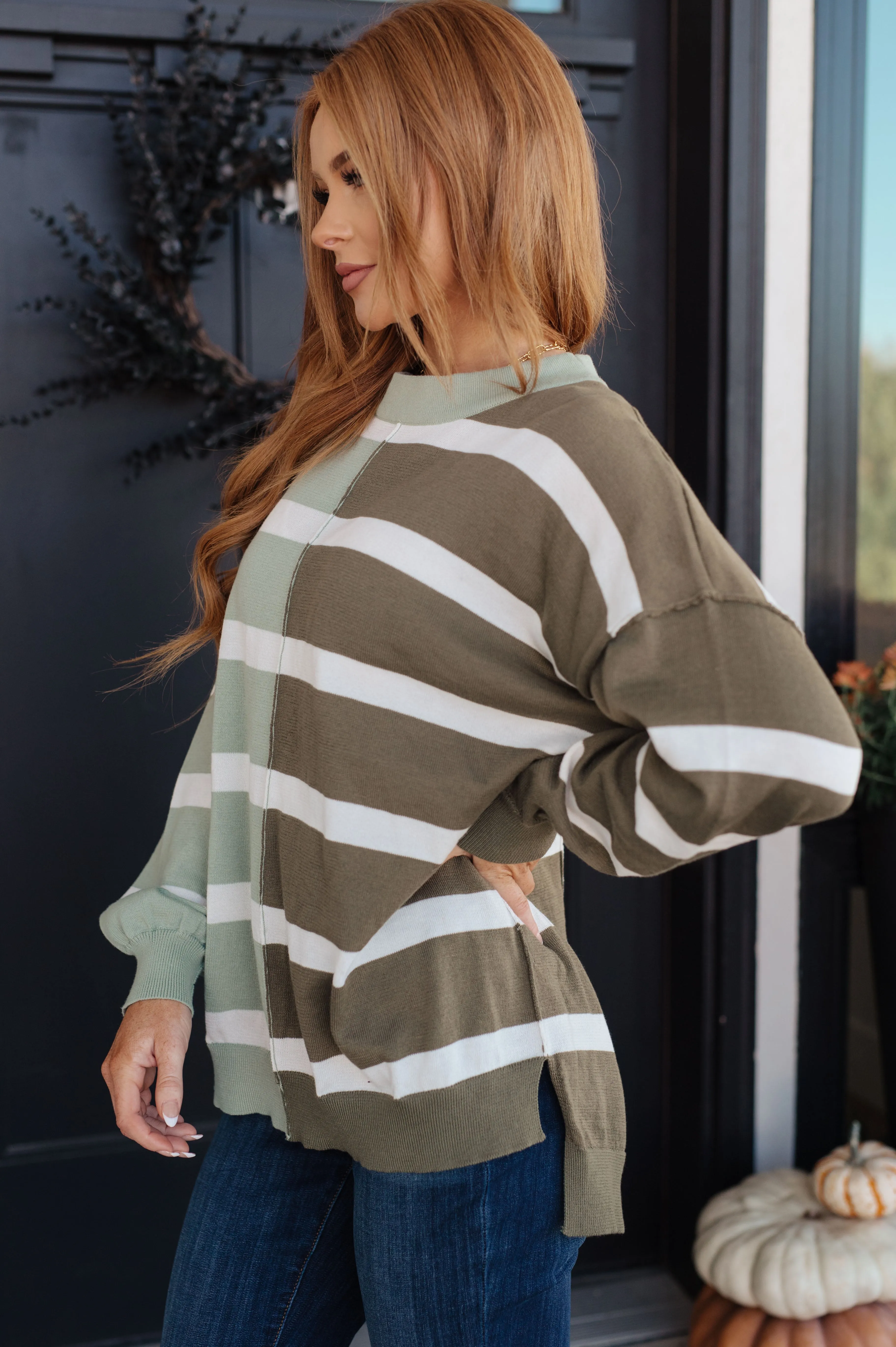 Andree by Unit Can't Decide Color Block Striped Sweater