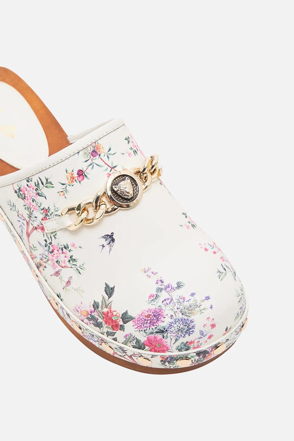 ARABELLA LEOPARD CHAIN CLOG PLUMES AND PARTERRES