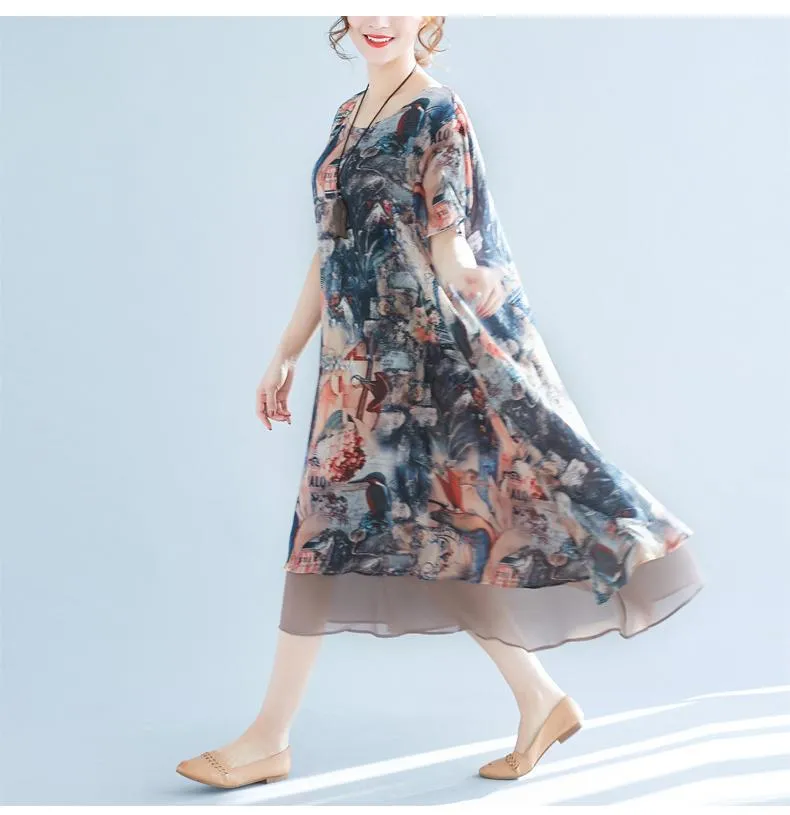 Art Inspired Chiffon Dress