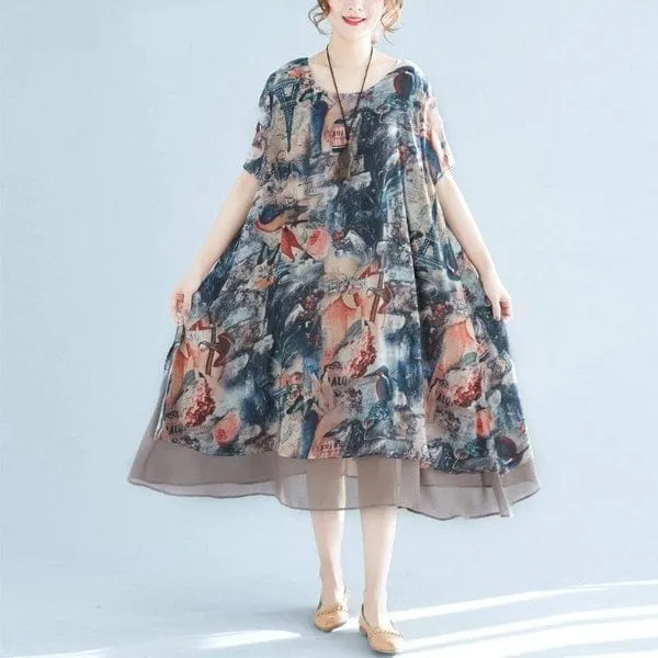 Art Inspired Chiffon Dress