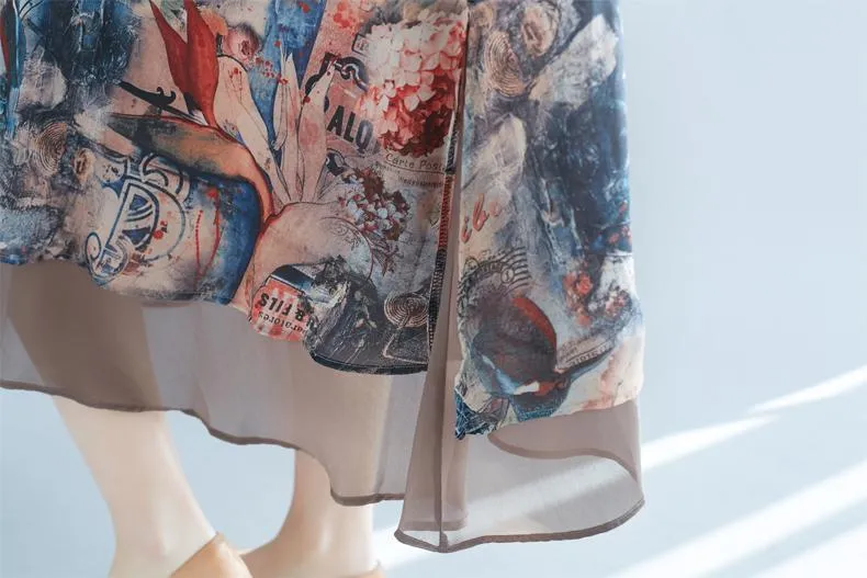 Art Inspired Chiffon Dress
