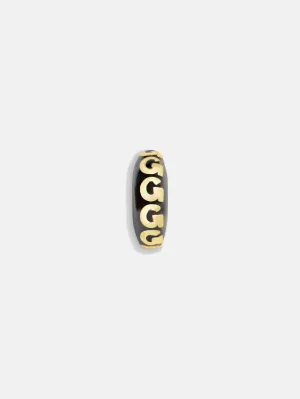 Black Initial Bead Charm - G