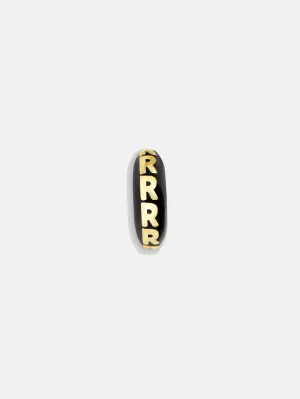 Black Initial Bead Charm - R
