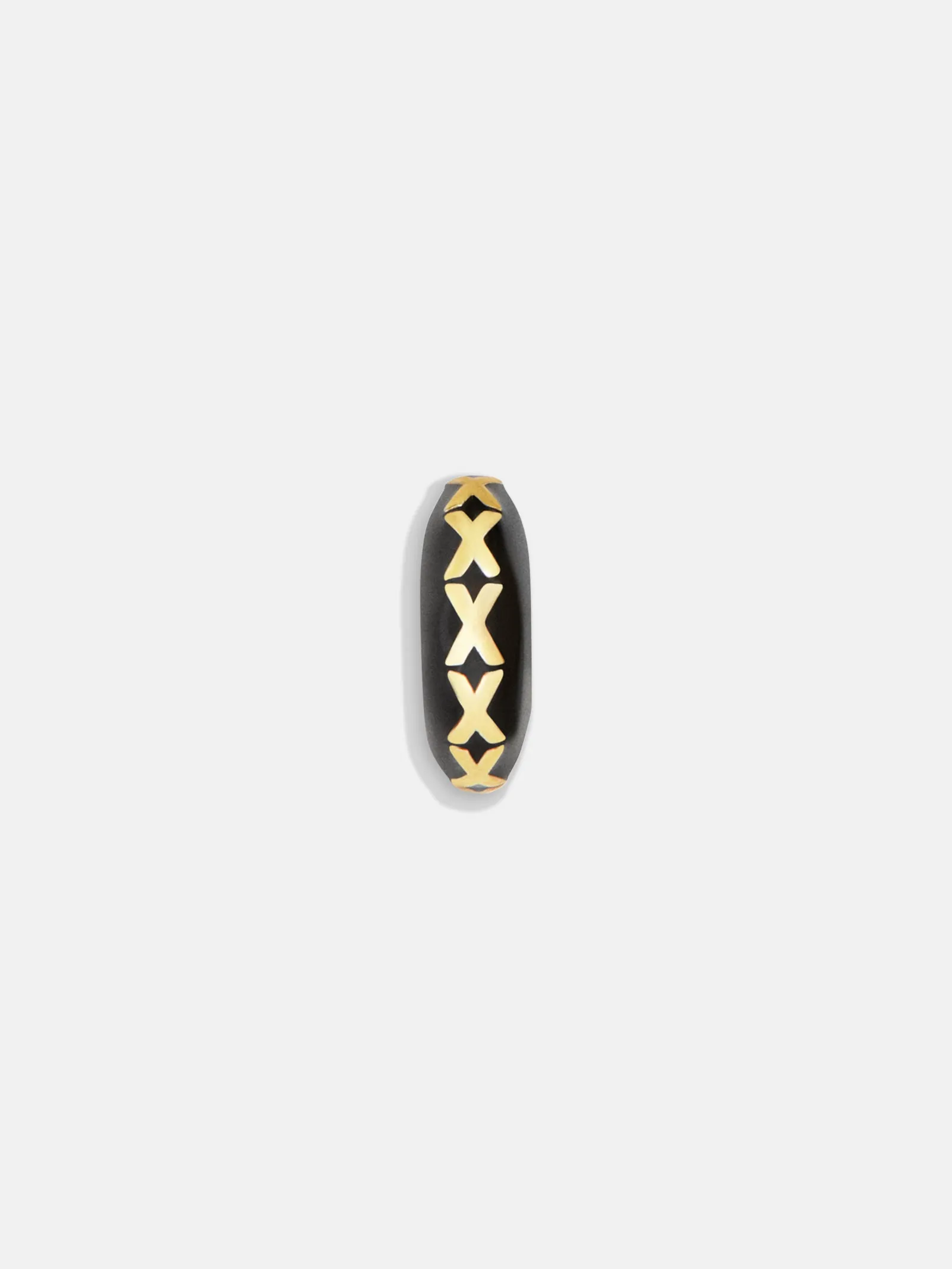 Black Initial Bead Charm - X