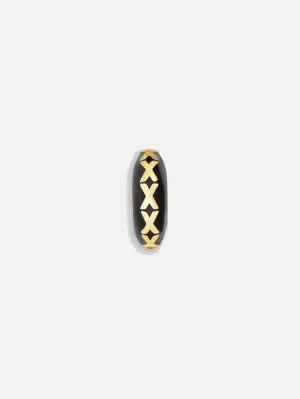 Black Initial Bead Charm - X