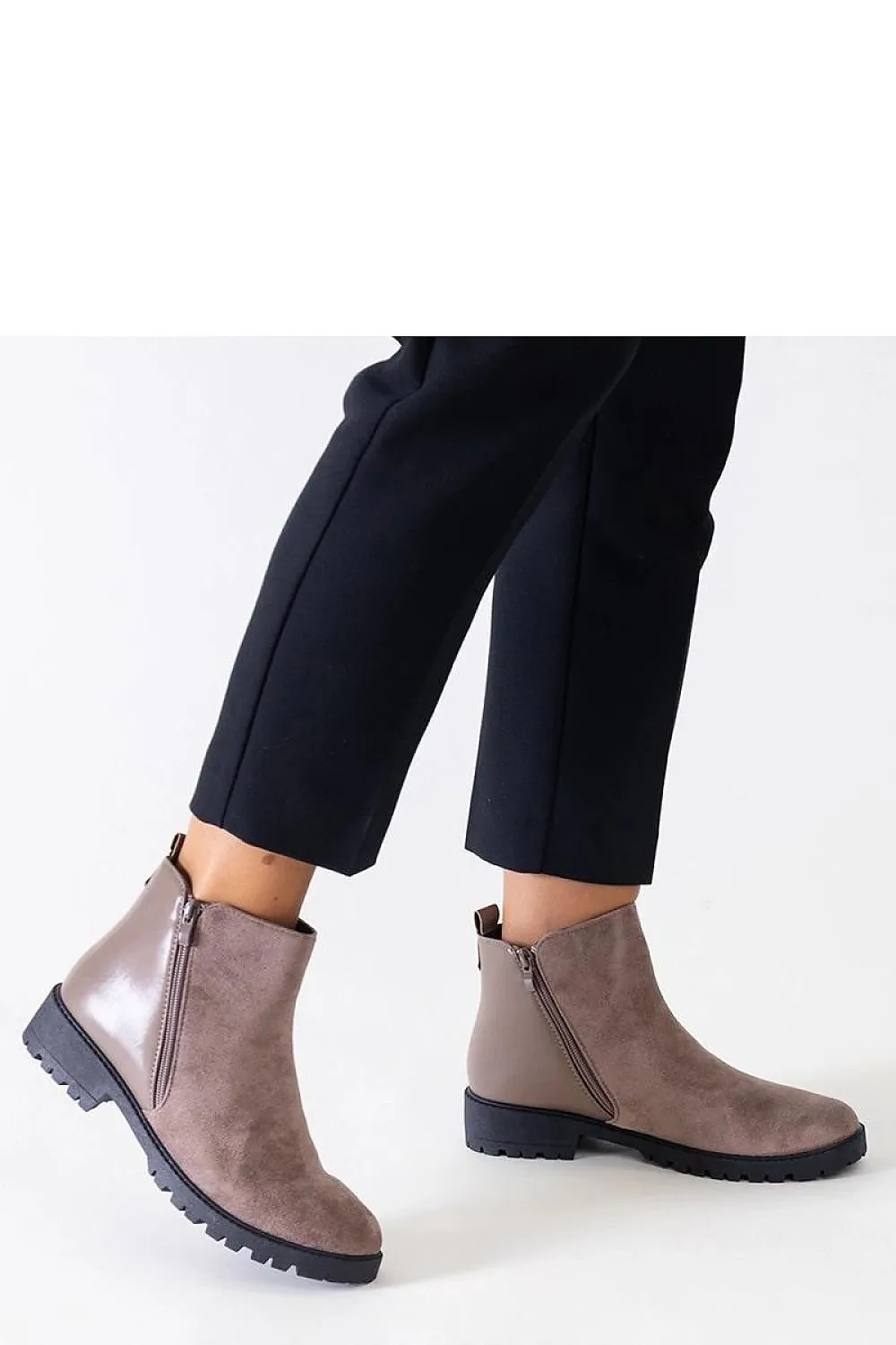 Black platform ankle boots