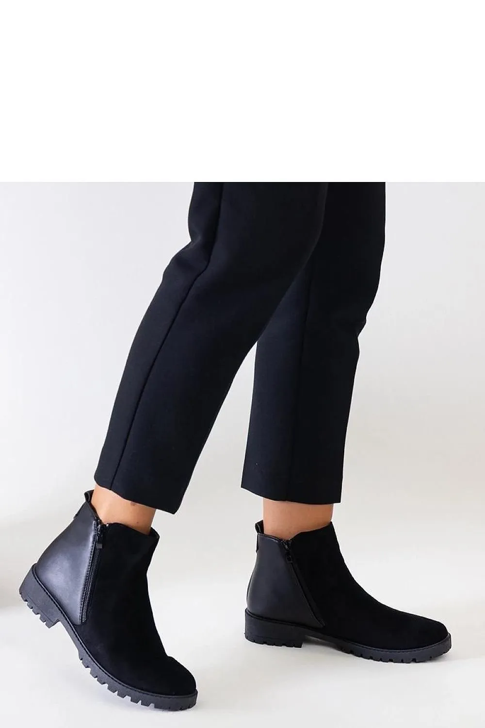 Black platform ankle boots
