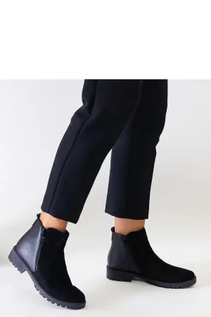 Black platform ankle boots