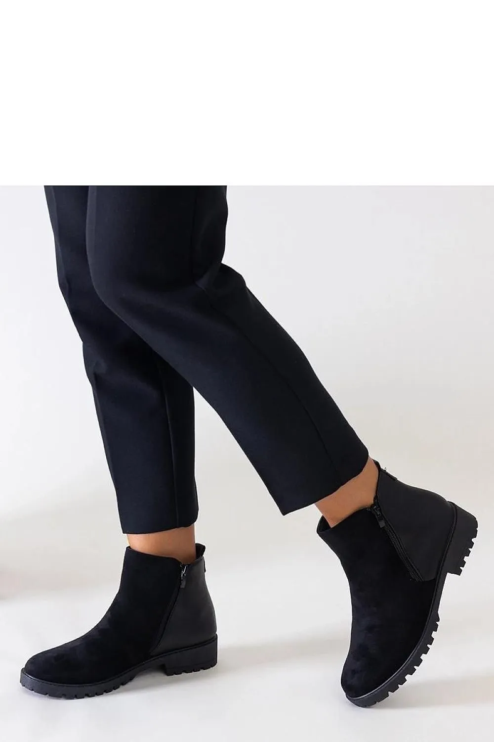 Black platform ankle boots