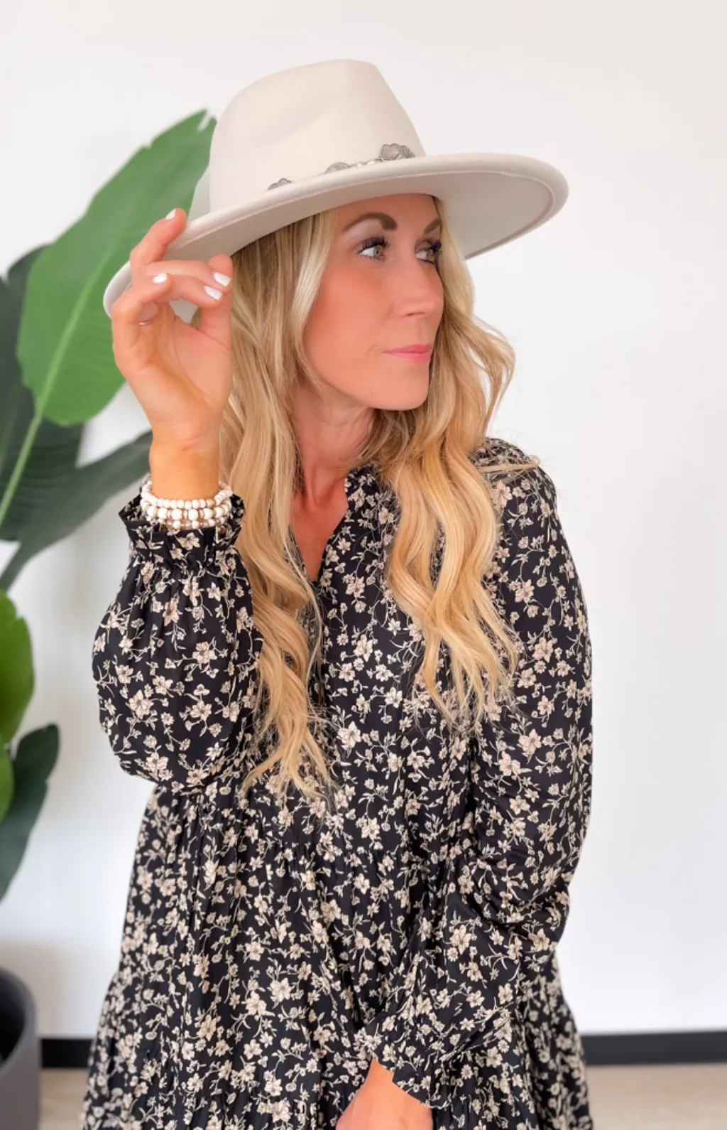 Blaire Black Floral Long Sleeve Mini Dress
