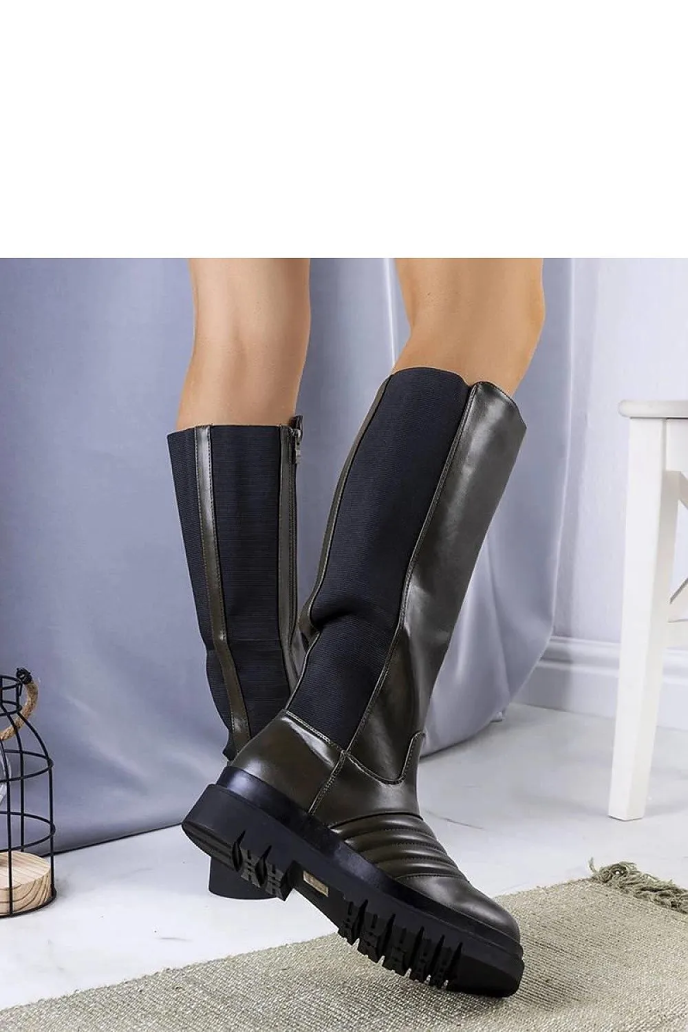 Elegant eco-leather black boots