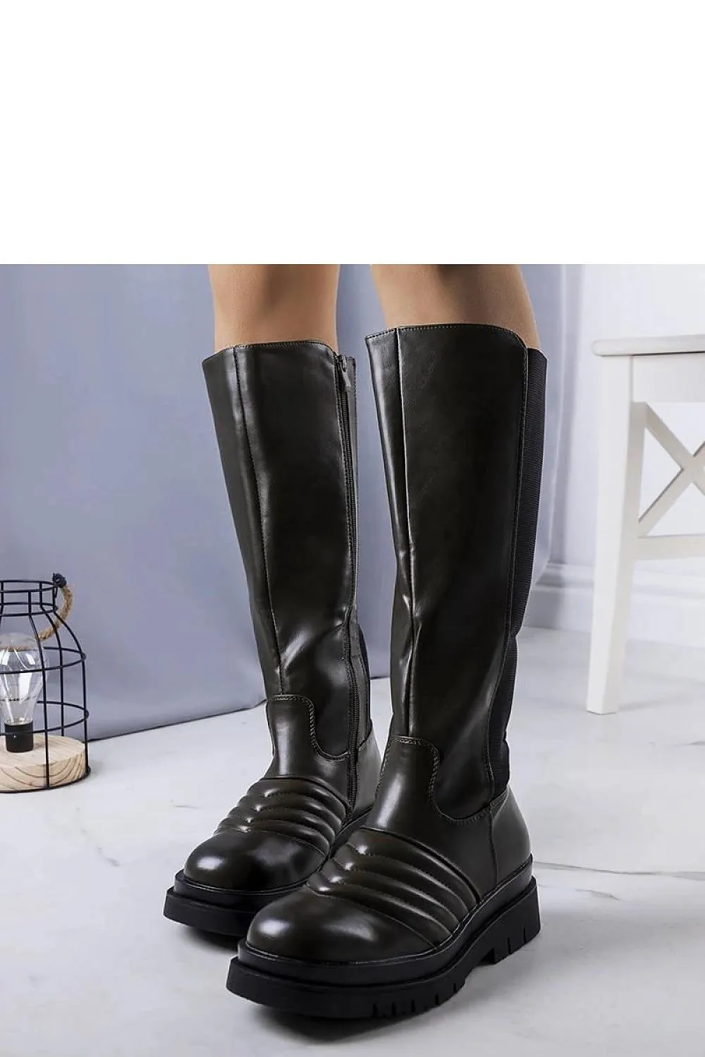 Elegant eco-leather black boots
