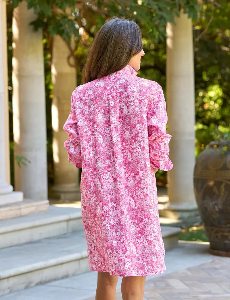 Frank & Eileen - Pink Floral Hunter Step-Hem Shirt Dress