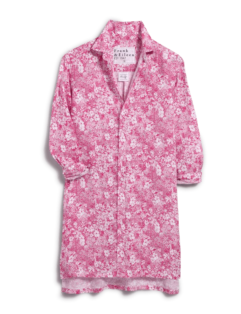 Frank & Eileen - Pink Floral Hunter Step-Hem Shirt Dress