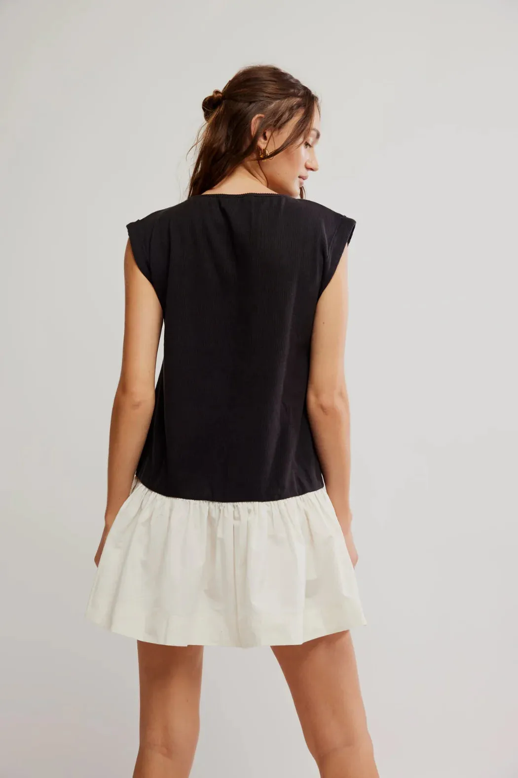 Free People Enya Mini Dress - Black   White Combo