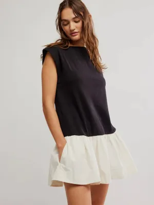 Free People Enya Mini Dress - Black   White Combo