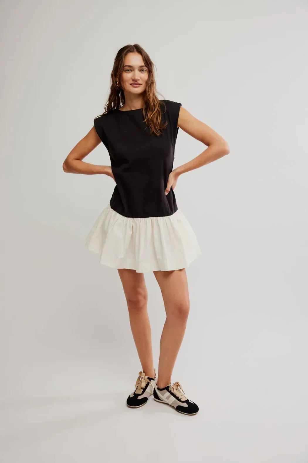Free People Enya Mini Dress - Black   White Combo