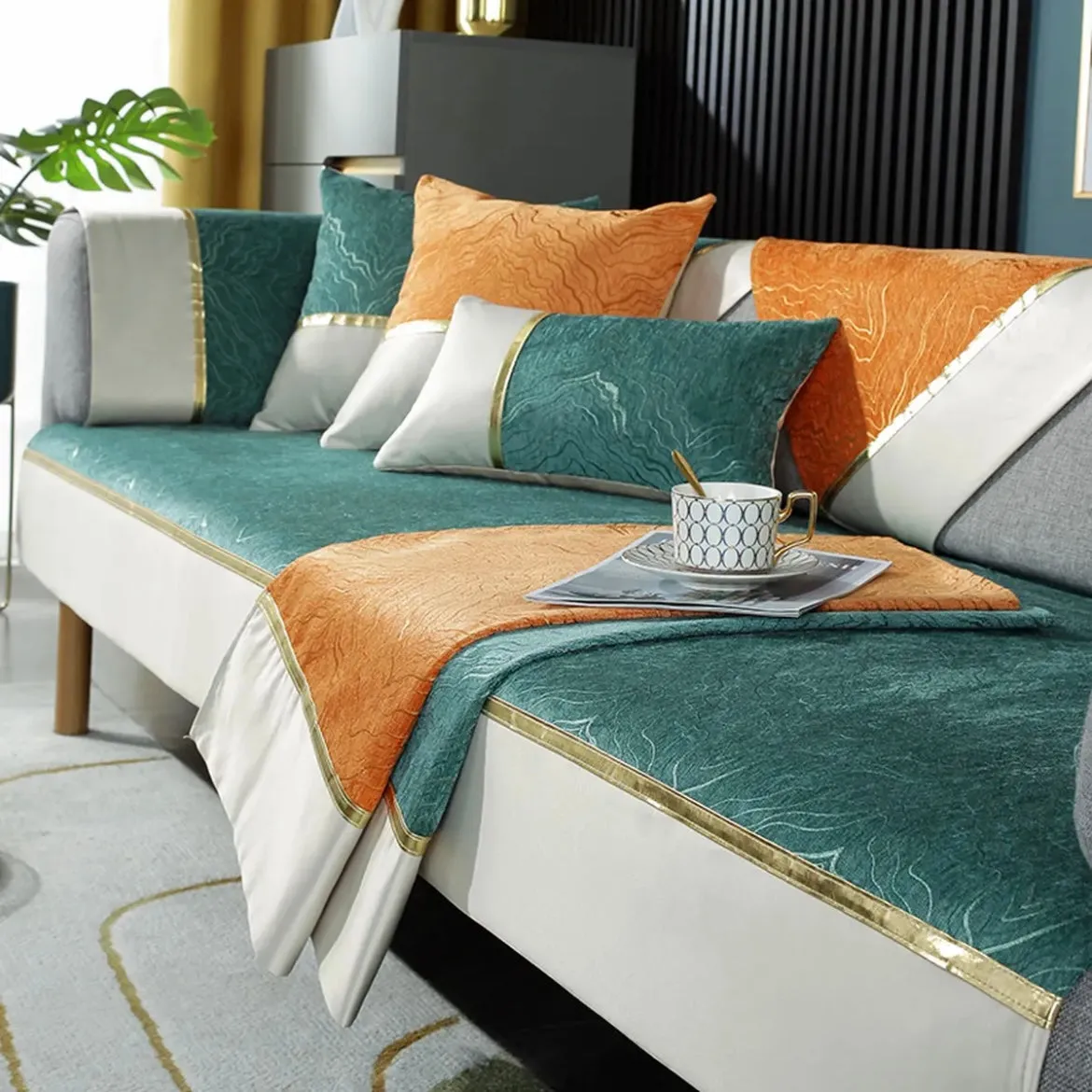 Free shipping New Nordic Modern luxury chenille non-slip sofa cushion sofa cover
