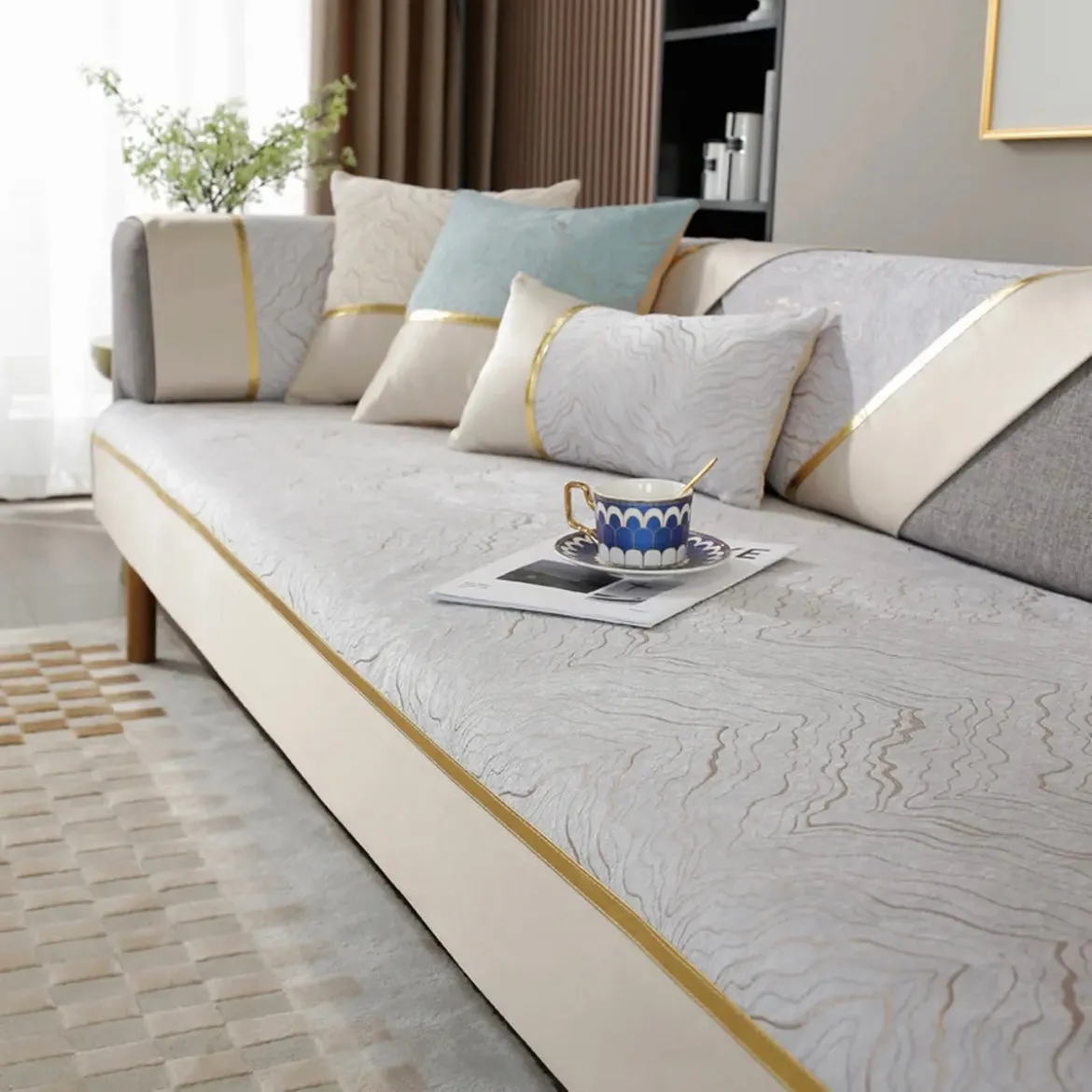 Free shipping New Nordic Modern luxury chenille non-slip sofa cushion sofa cover