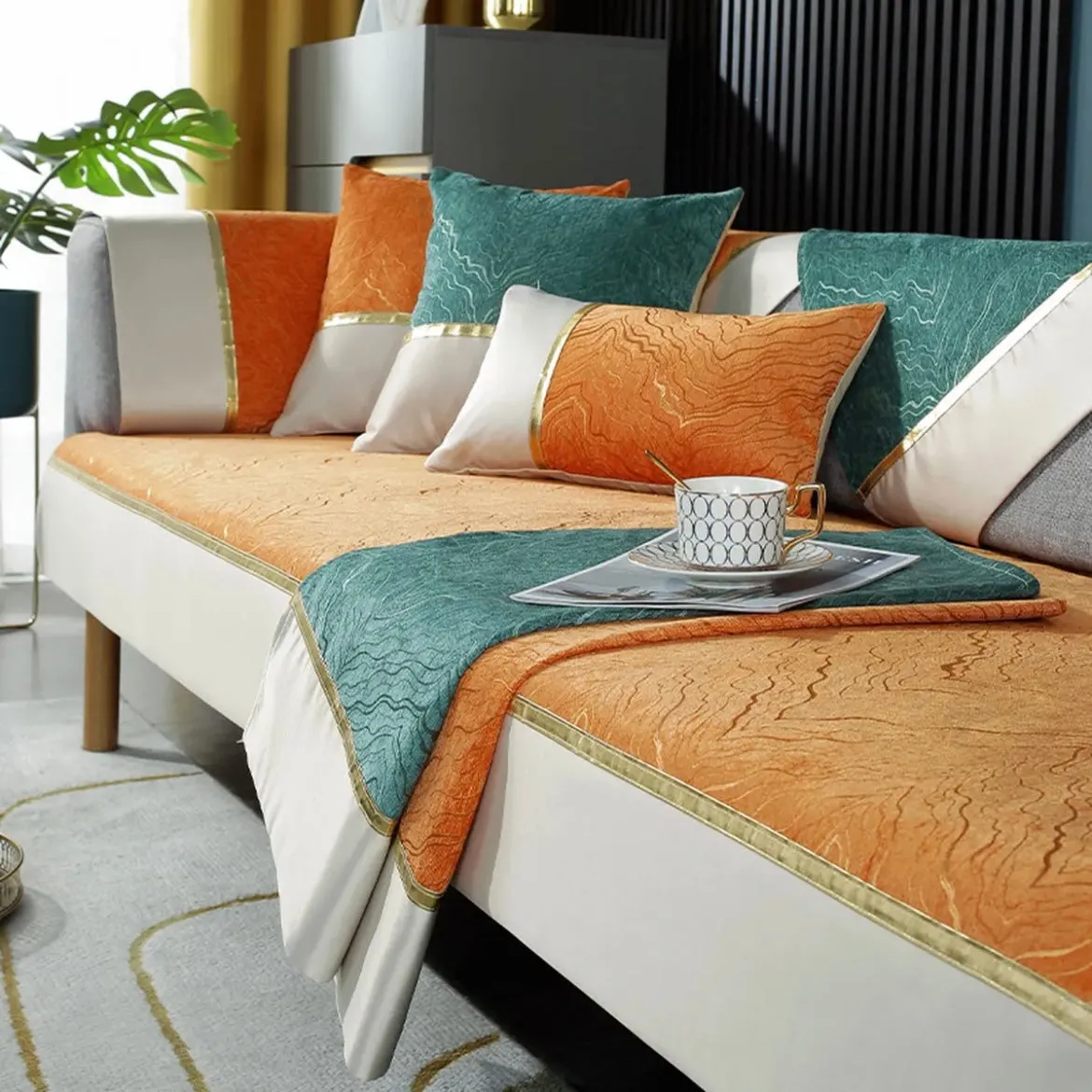 Free shipping New Nordic Modern luxury chenille non-slip sofa cushion sofa cover