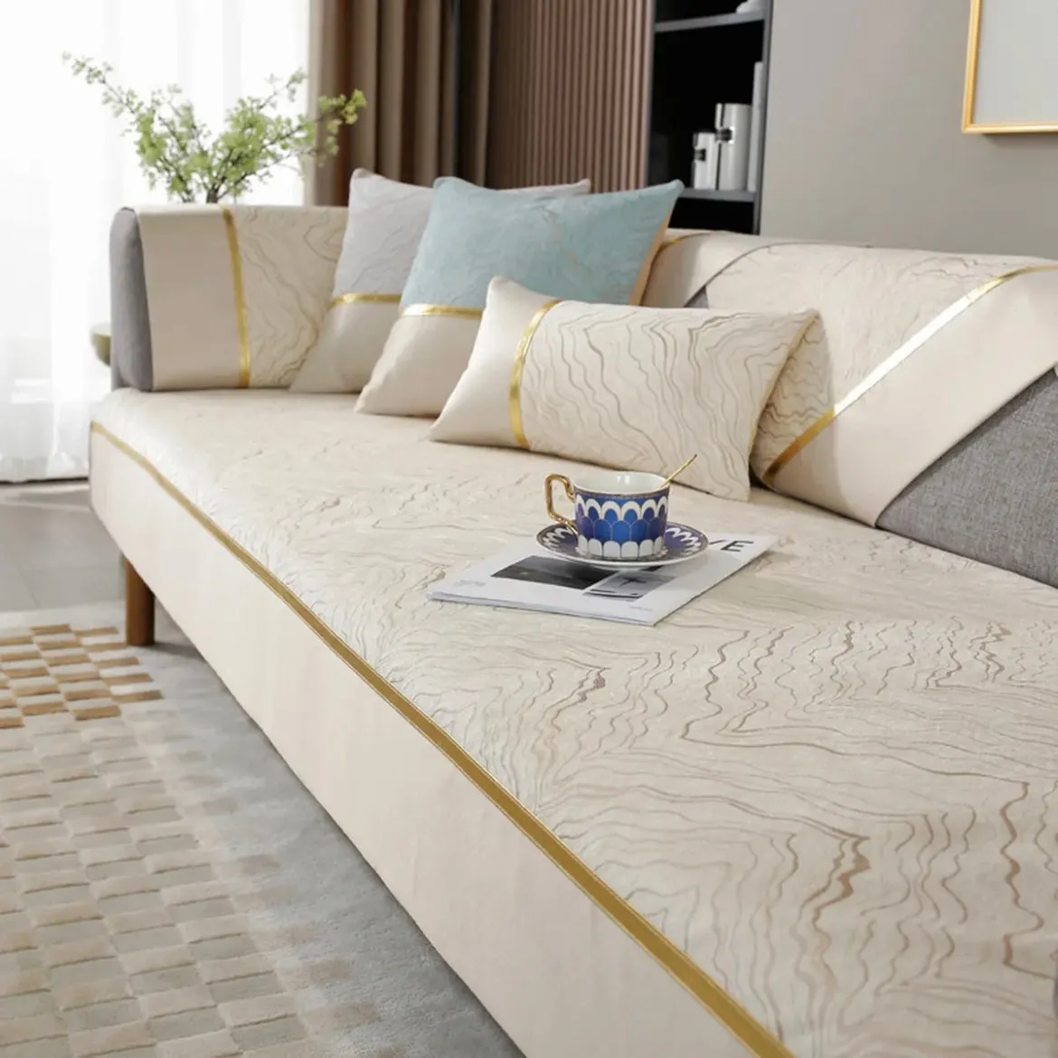Free shipping New Nordic Modern luxury chenille non-slip sofa cushion sofa cover
