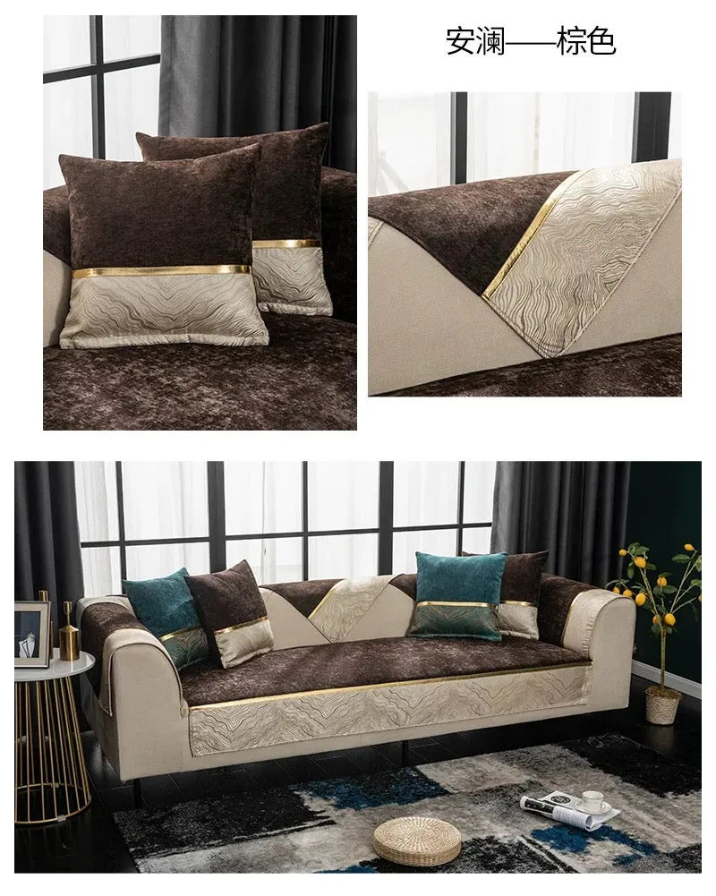 Free shipping New Nordic Modern luxury chenille non-slip sofa cushion sofa cover