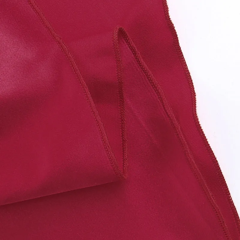 French Style Red Satin Slip Dress