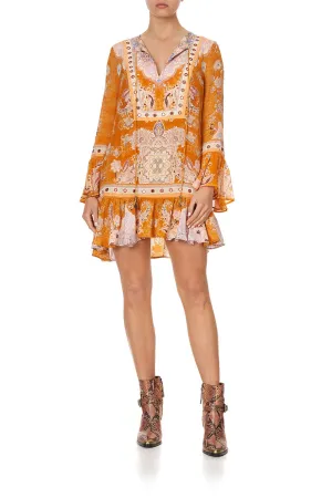 FRILL HEM LONG SLEEVE DRESS MARRAKESH MAIDEN