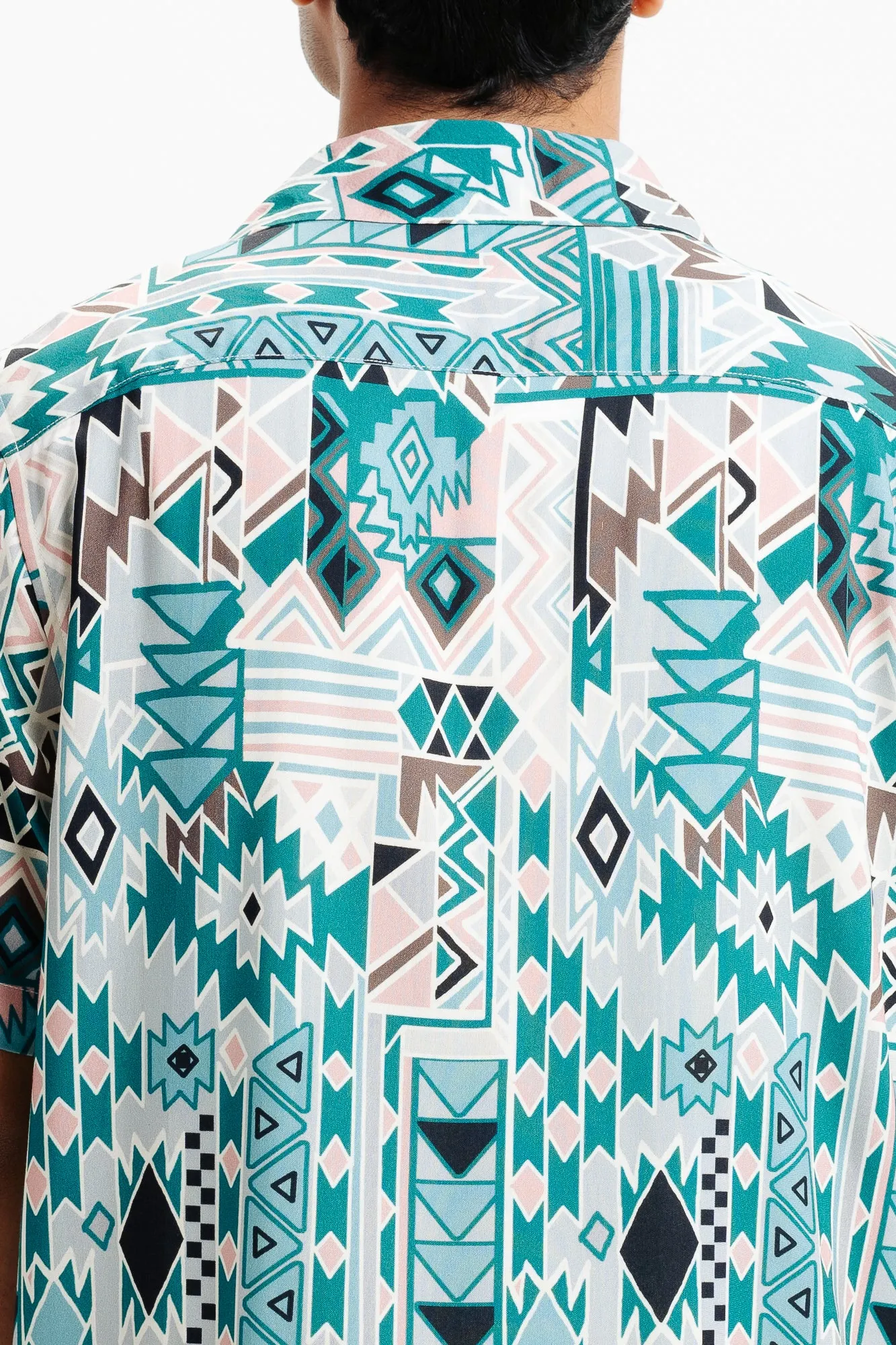 Green Puzzled Printed Men's Shirt