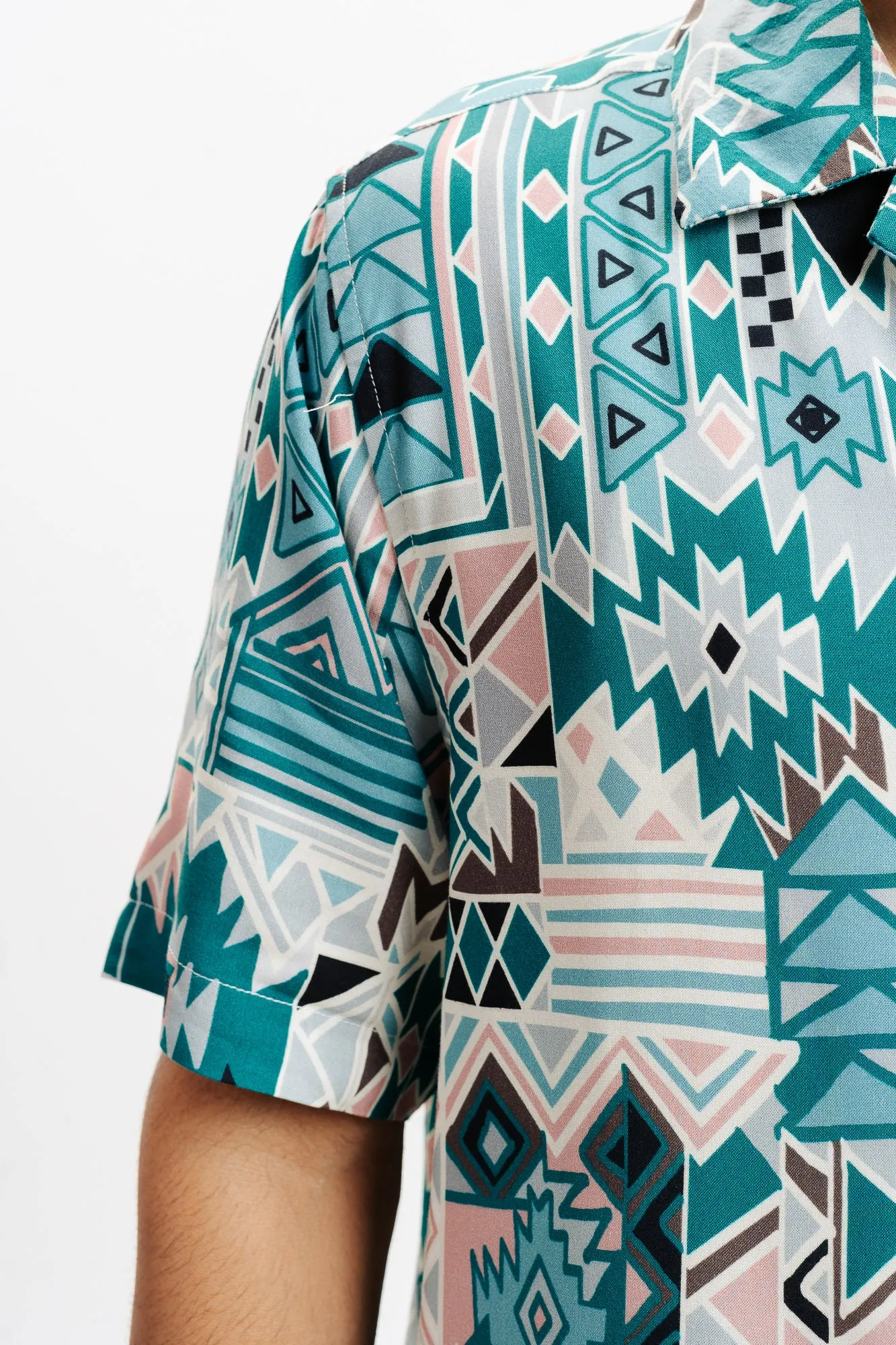 Green Puzzled Printed Men's Shirt