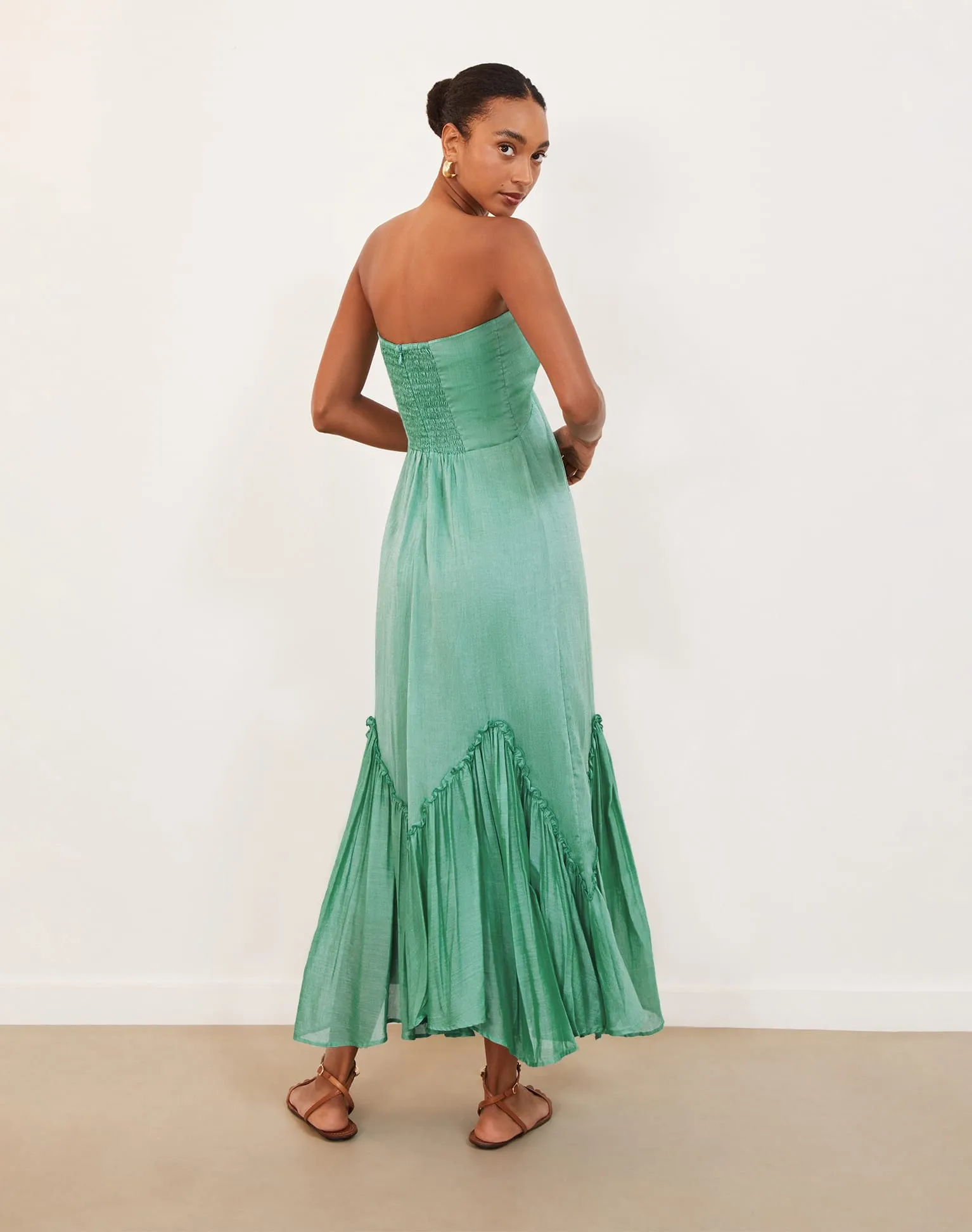 Harper Detail Long Dress (exchange only) - Seagreen