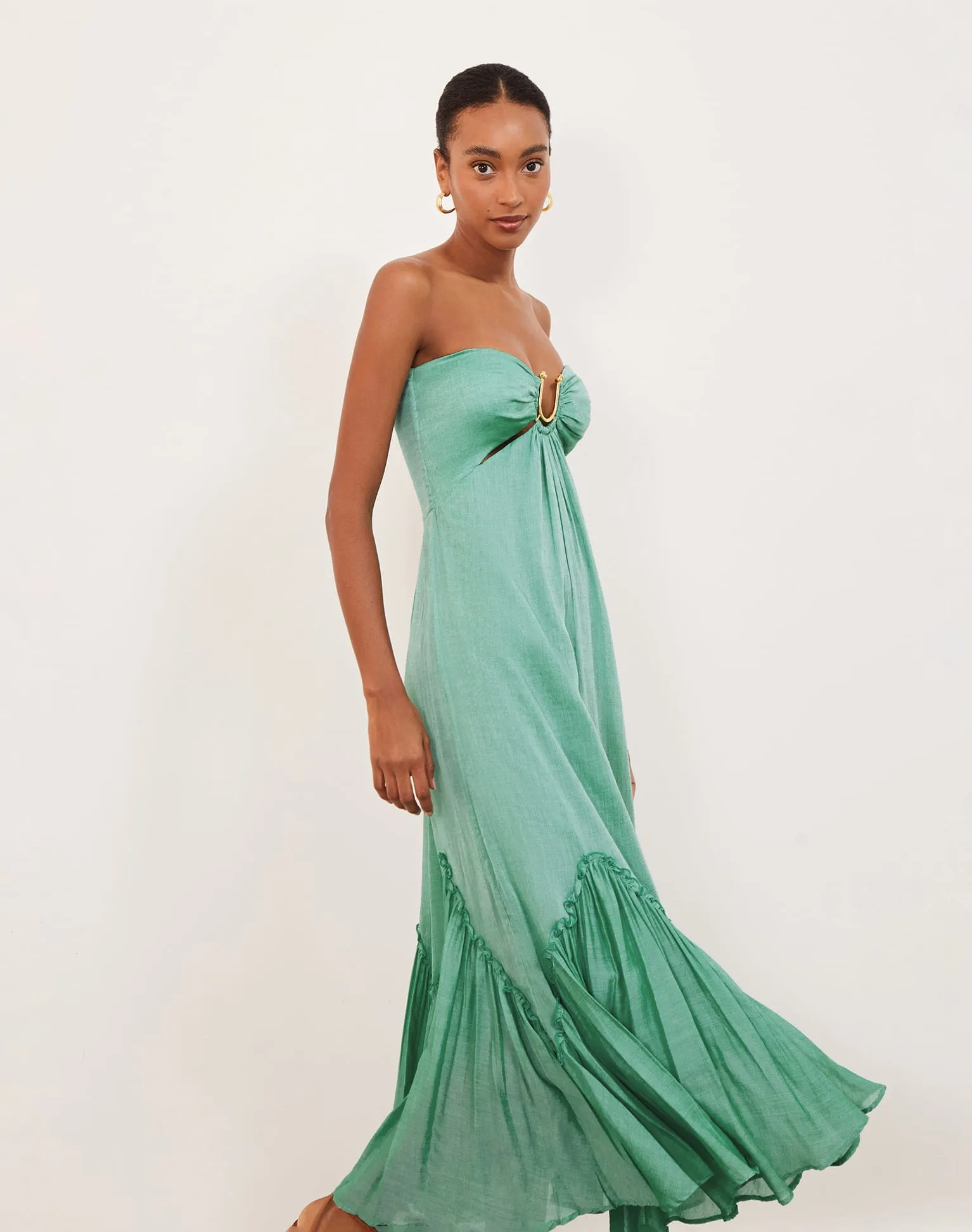 Harper Detail Long Dress (exchange only) - Seagreen