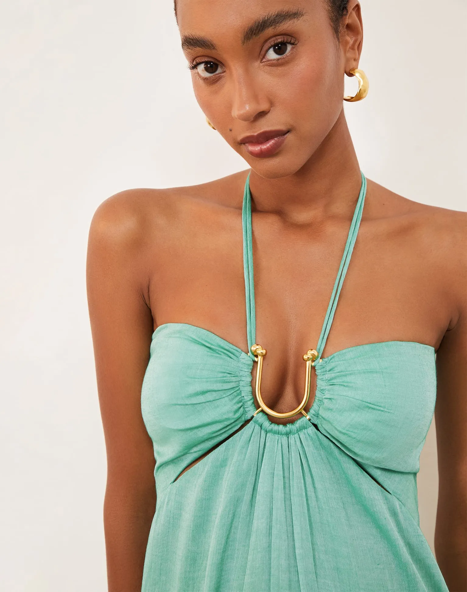 Harper Detail Long Dress (exchange only) - Seagreen
