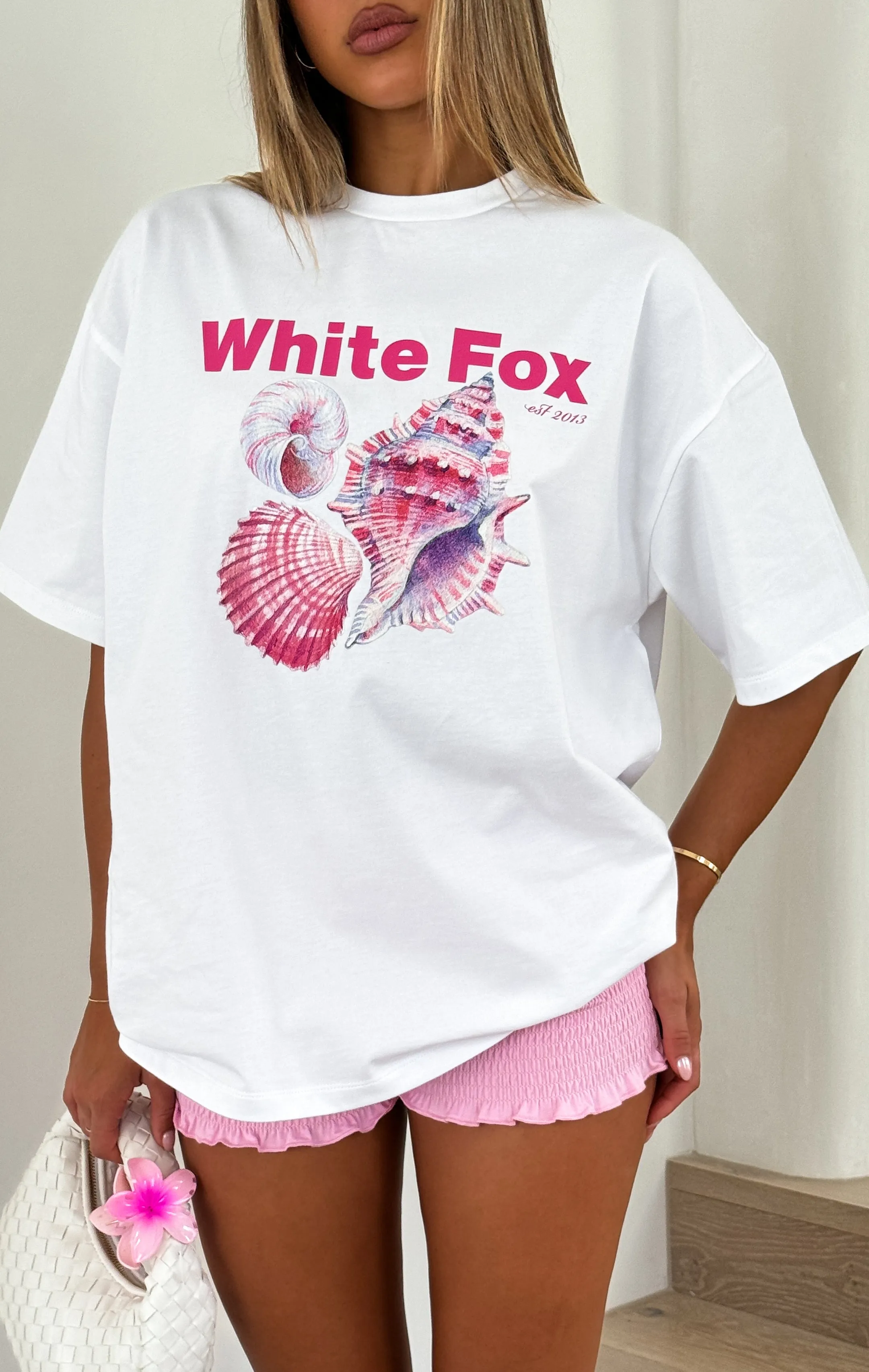 Hear The Ocean Oversized Tee White