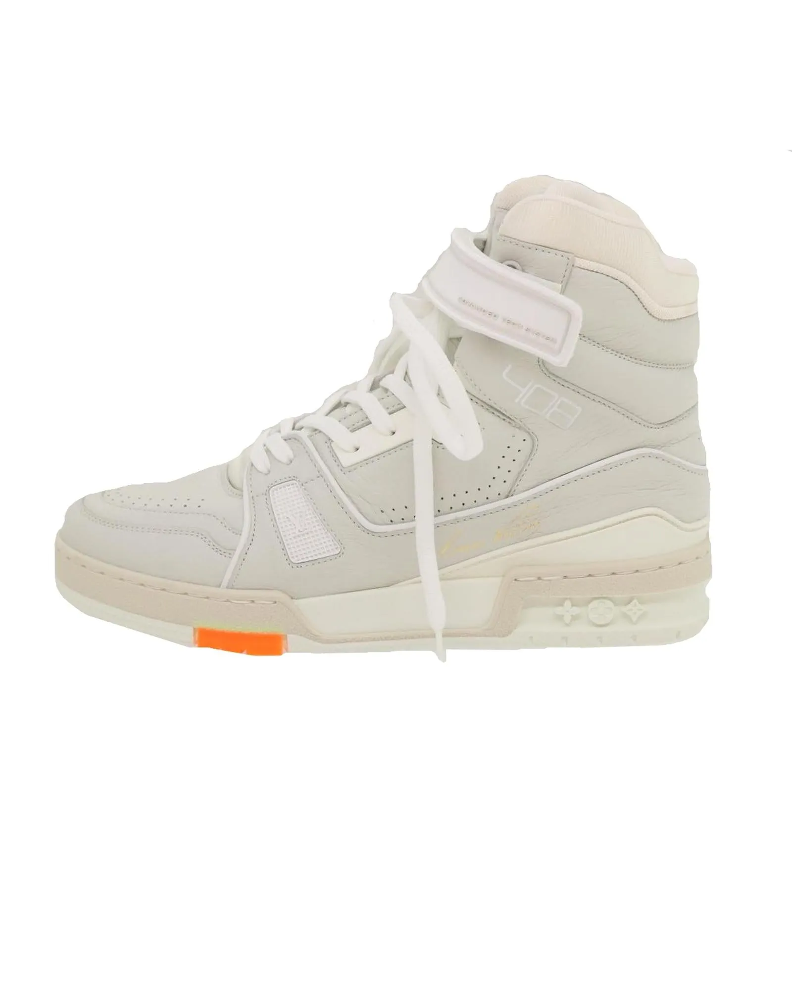 High Cut Leather Trainer Sneakers - White
