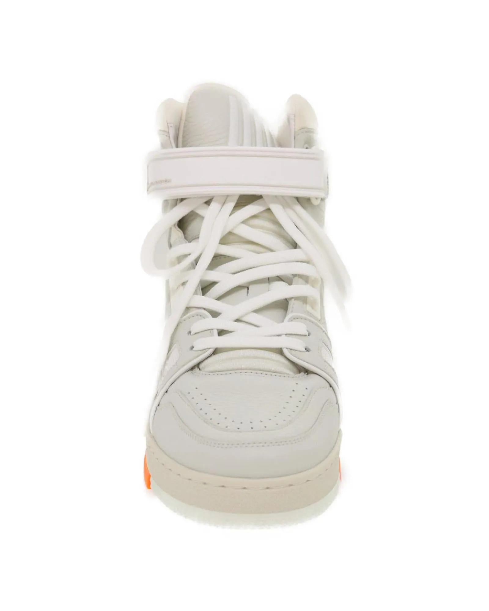 High Cut Leather Trainer Sneakers - White