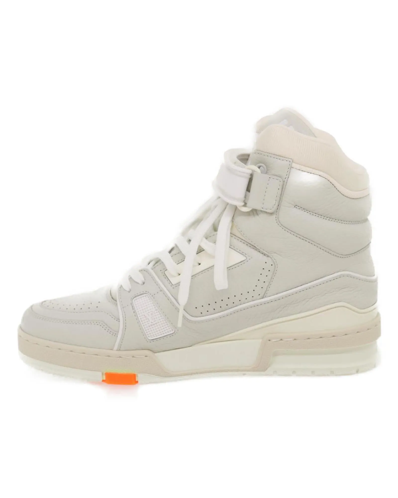 High Cut Leather Trainer Sneakers - White