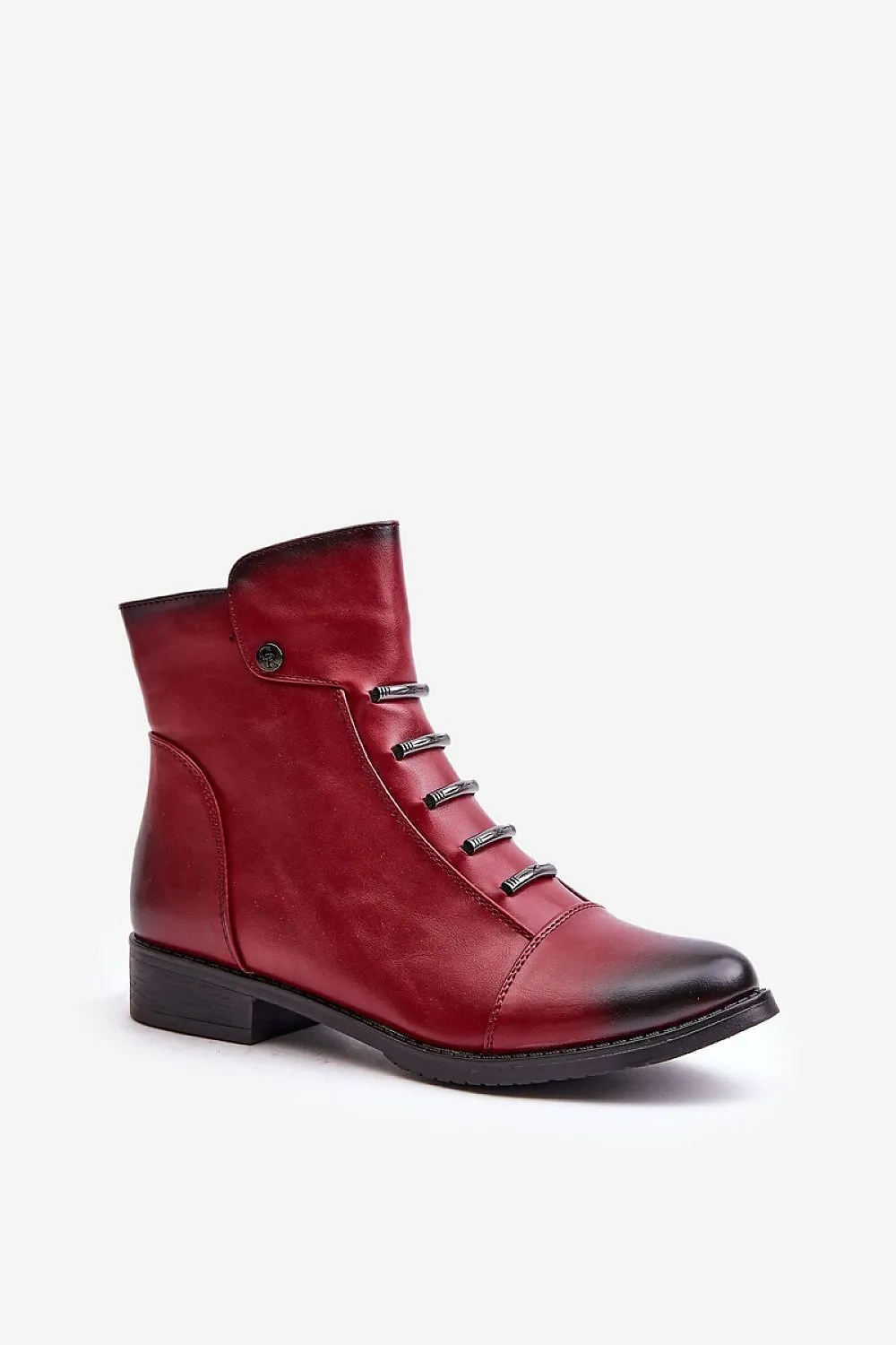 Jezzi eco leather flat heel boots