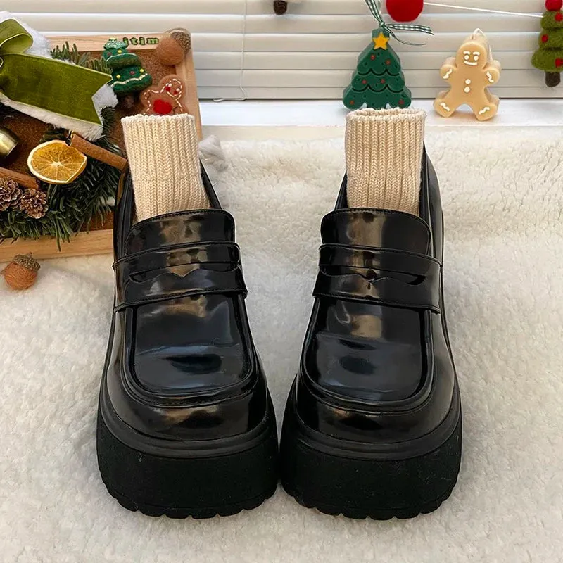 Mary Janes Super High Heels Loafers Shoes