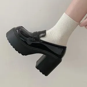 Mary Janes Super High Heels Loafers Shoes