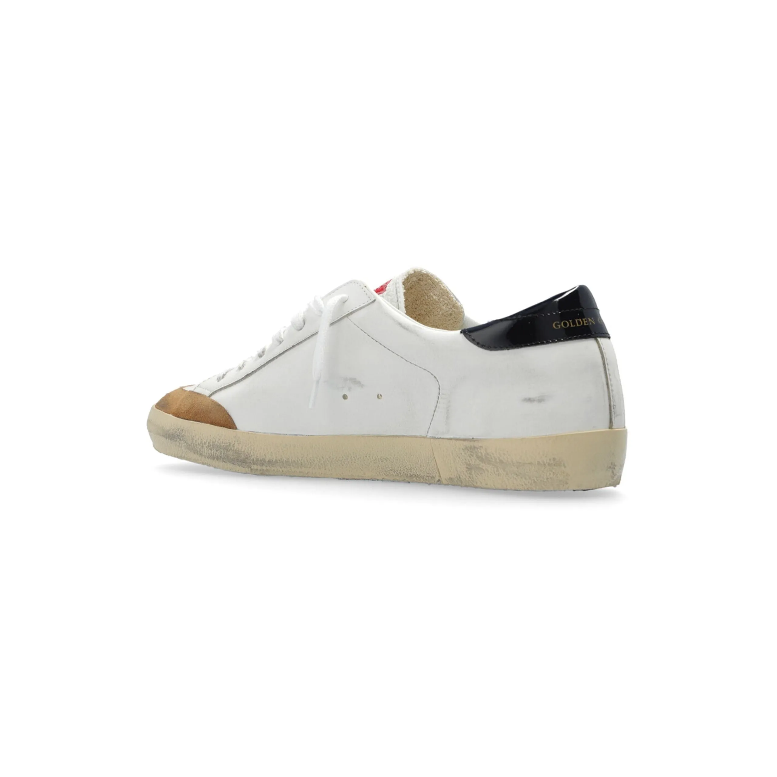 Men's Leather Super Star Sneakers (White/Beige/Silver/Blue)