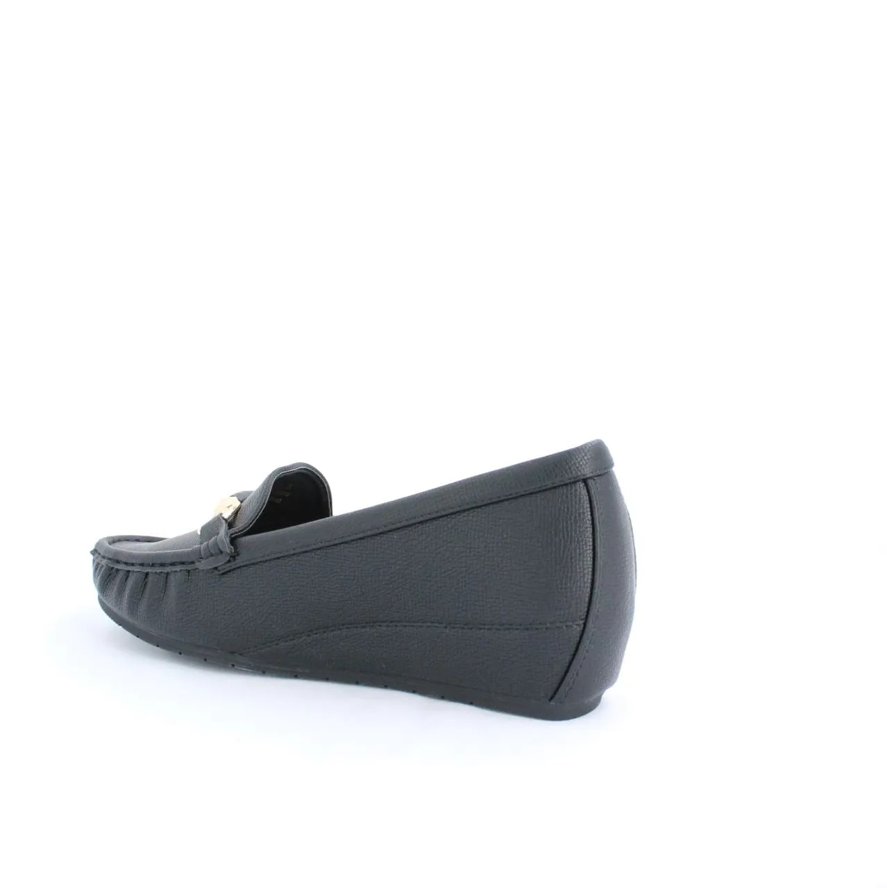 MIRA WEDGE MOCCASINS-BLACK