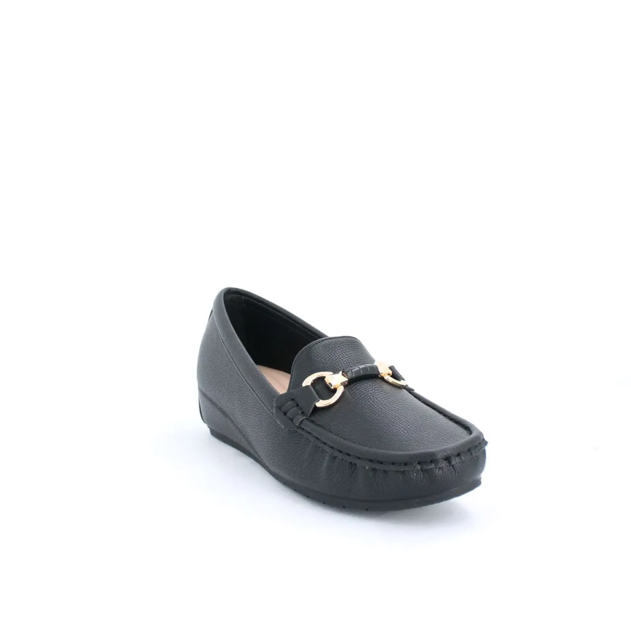 MIRA WEDGE MOCCASINS-BLACK