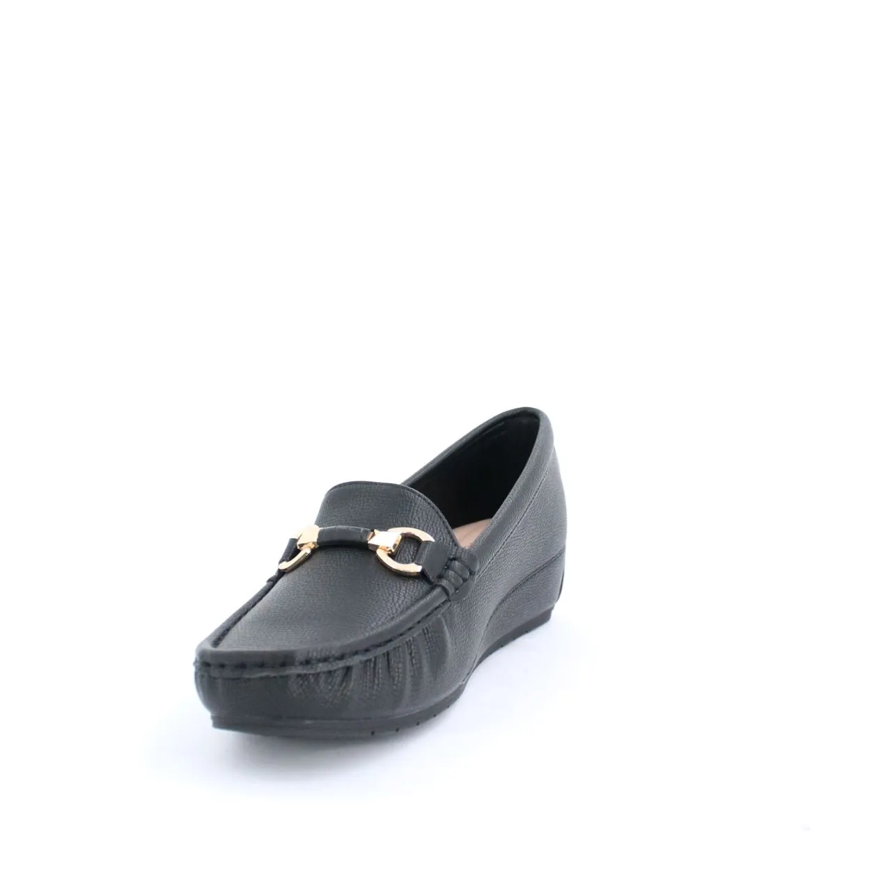 MIRA WEDGE MOCCASINS-BLACK