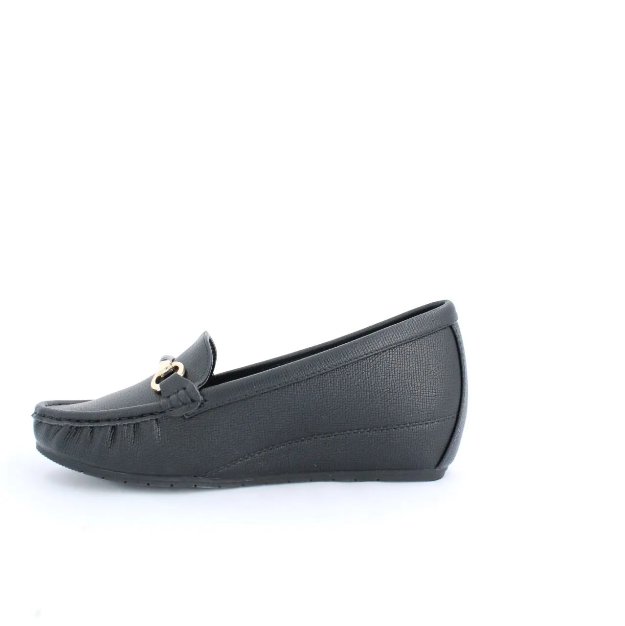 MIRA WEDGE MOCCASINS-BLACK