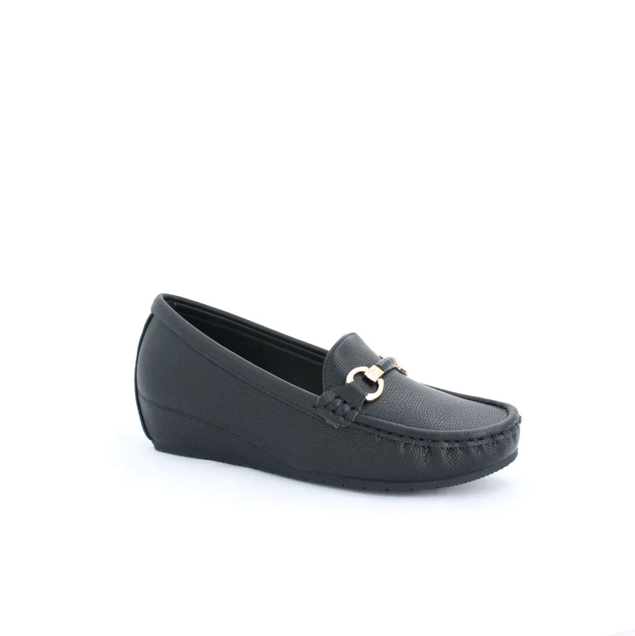 MIRA WEDGE MOCCASINS-BLACK